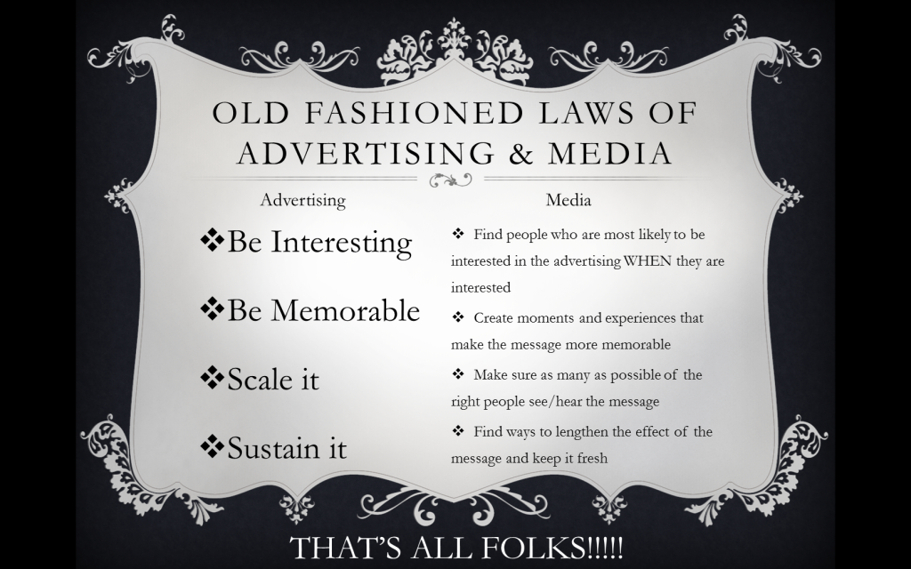Old fashioned rules of advertising